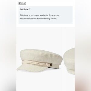 NWOT White Brixton Fiddler cap